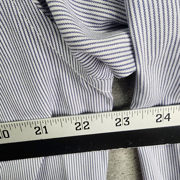 Mens Stafford Performance Pinpoint Shirt Button-Up Blue & White Stripe 16 34/35 - Picture 5 of 7